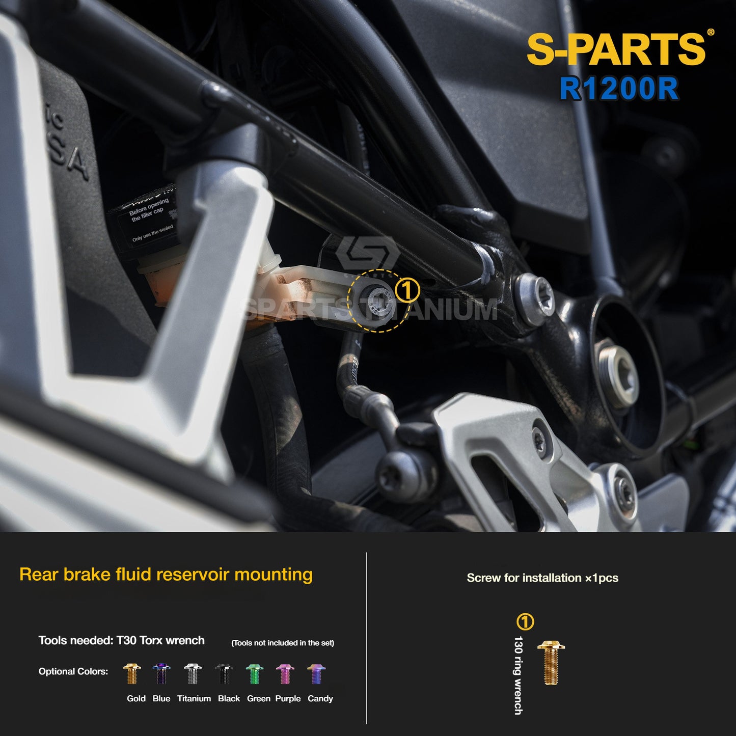 SPARTS Titanium Bolt Kit for BMW R1200R – Motorcycle Fastener Upgrade