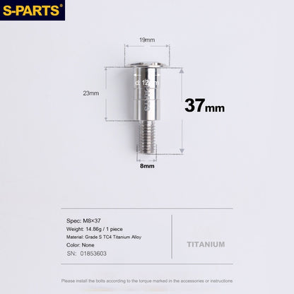 SPARTS Titanium Clutch Lever Bolt for Ducati V4 | High-Strength TC4 Alloy