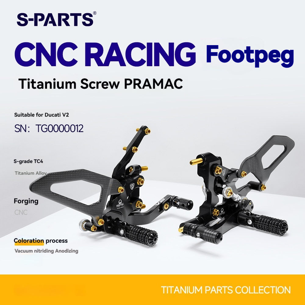 SPARTS Titanium Bolt Kit for CNC Racing Ducati V2 Rearsets | TC4 Grade