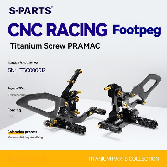 SPARTS Titanium Bolt Kit for CNC Racing Ducati V2 Rearsets | TC4 Grade