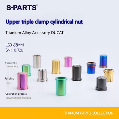 SPARTS Ducati Upper Triple Clamp Cylinder Nuts Titanium Bolts L50 & L63