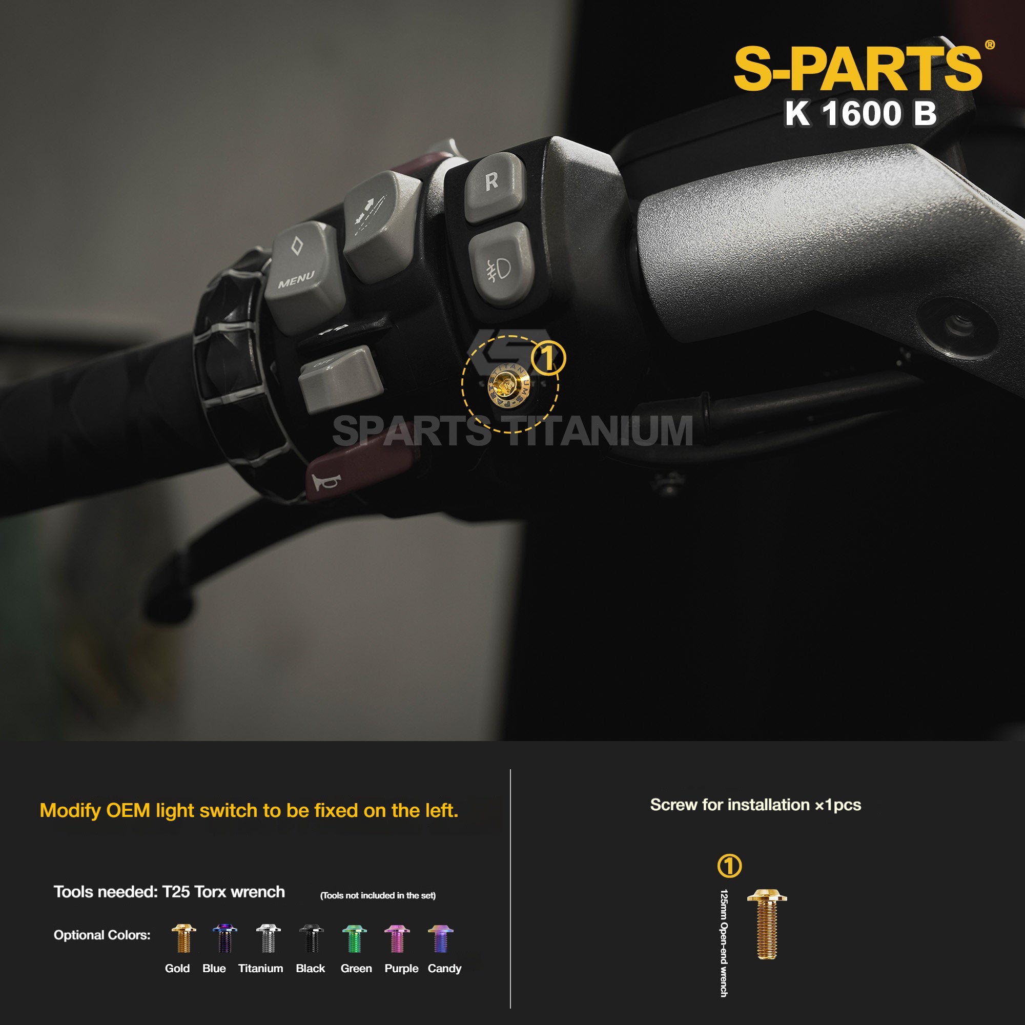 Titanium Alloy Bolts Compatible with BMW K1600B Motorcycle Upgrade Fasteners