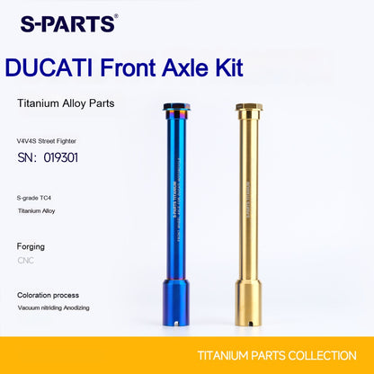 SPARTS Titanium Front Axle Kit for Ducati V4 / V4S / Streetfighter | TC4 Grade