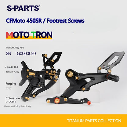 SPARTS TC4 Titanium Bolt Kit for CFMOTO 450SR MOTO TRON Raised Footpegs Upgrade