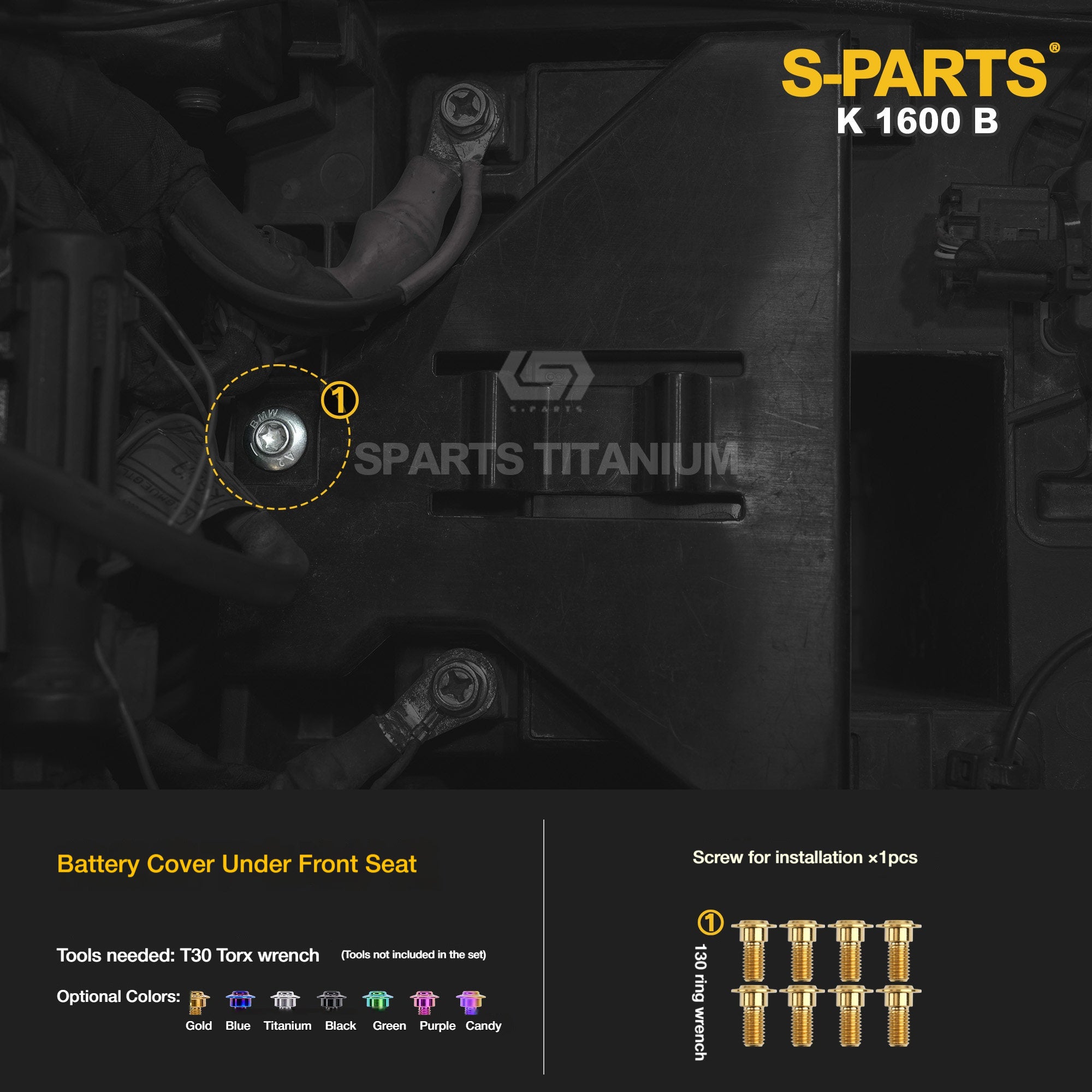 Titanium Alloy Bolts Compatible with BMW K1600B Motorcycle Upgrade Fasteners