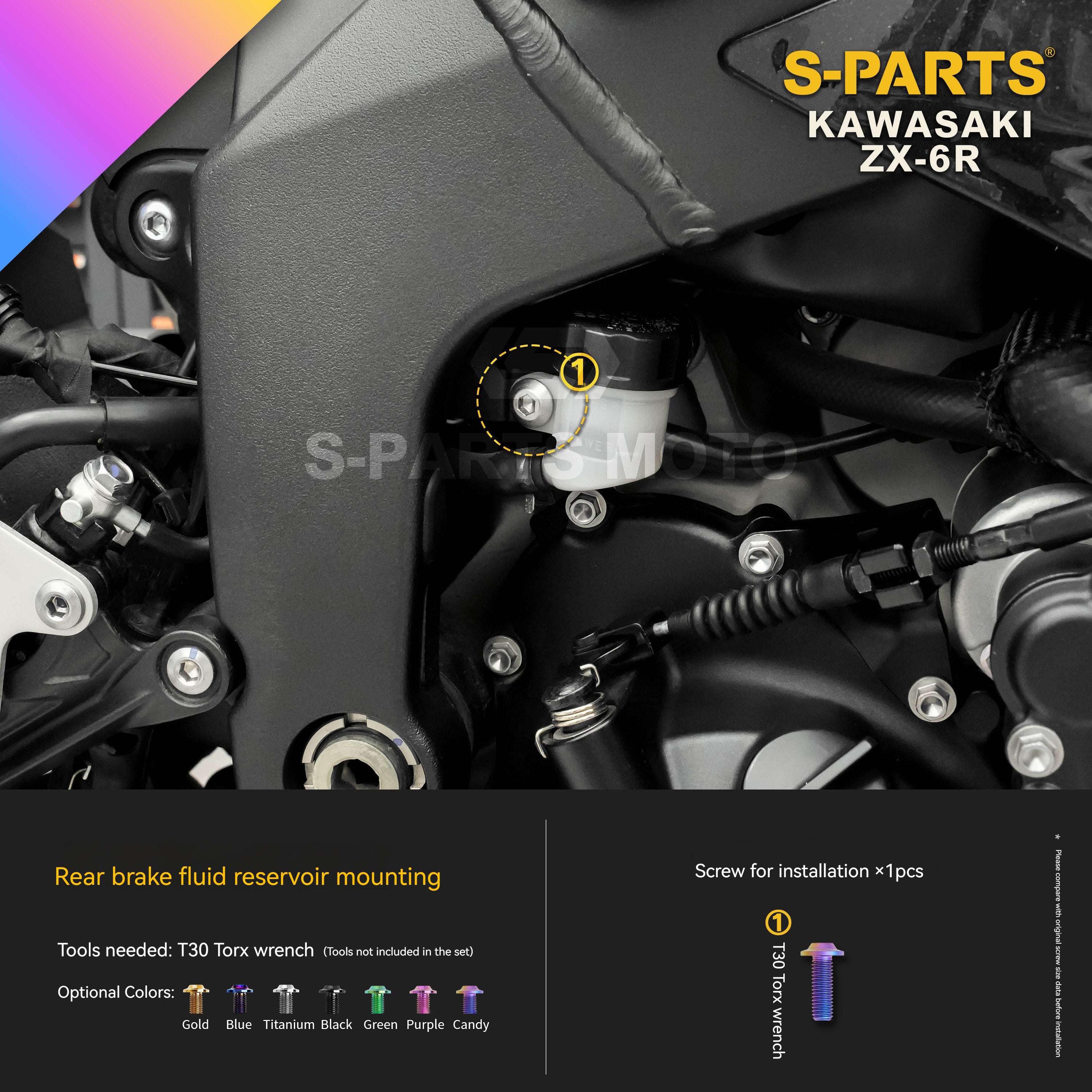 SPARTS Motorcycle Titanium Bolt Upgrade – S-Grade TC4 Bolt Kit for Kawasaki ZX-6R