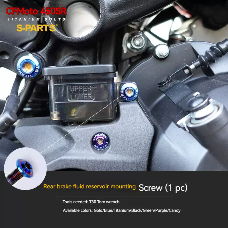 SPARTS Titanium Bolt Kit for CFMOTO 450SR – TC4 Lightweight High-Strength Motorcycle Upgrade