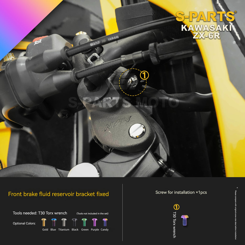 SPARTS Motorcycle Titanium Bolt Upgrade – S-Grade TC4 Bolt Kit for Kawasaki ZX-6R
