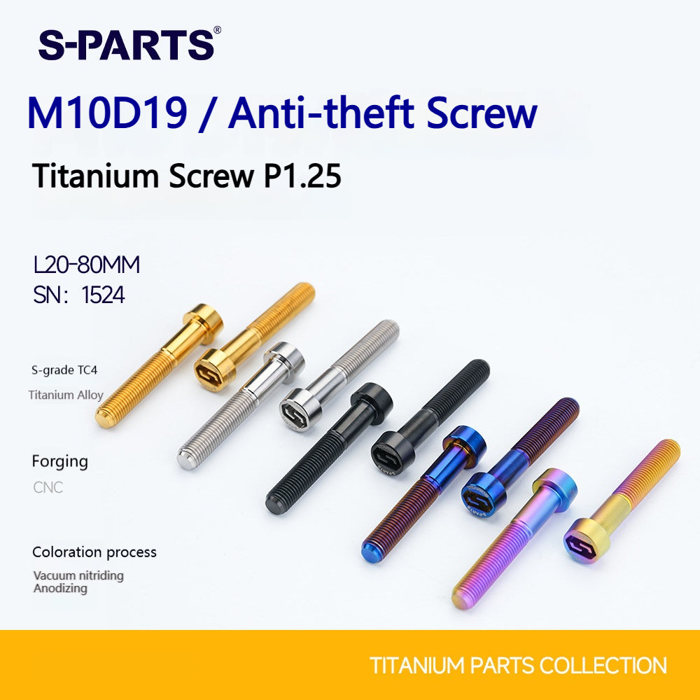 SPARTS M10 D19 P1.25 Titanium Security Bolt – Brake Caliper Locking Screw for Motorcycle