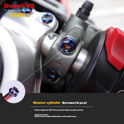 S-PARTS  Compatible with / Suitable for Ducati DUCATI V2 Full Titanium Bolt Kit
