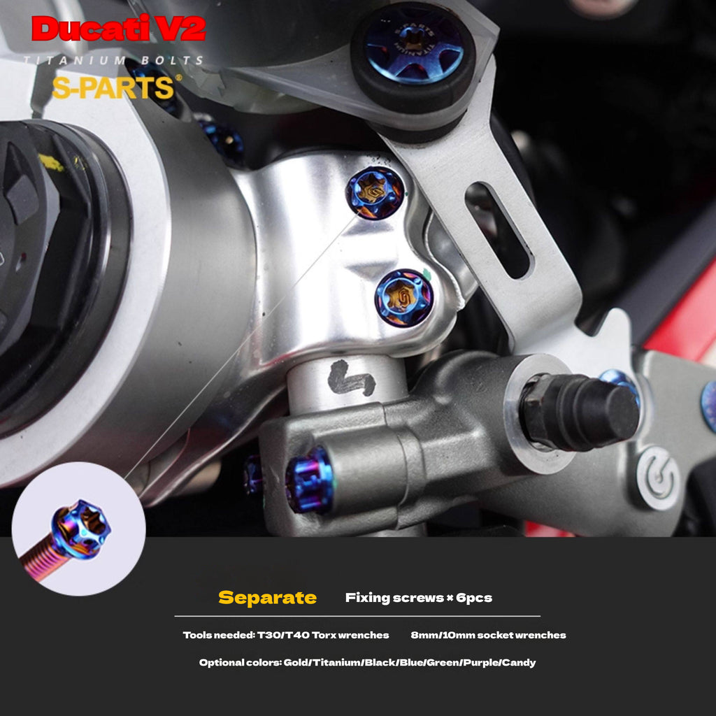 S-PARTS  Compatible with / Suitable for Ducati DUCATI V2 Full Titanium Bolt Kit