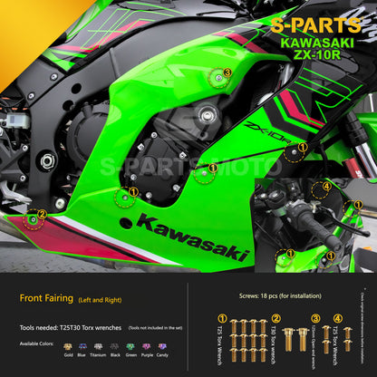 S-PARTS Grade 5 (TC4) Titanium Fasteners Kit for Kawasaki Ninja ZX-10R (2023)