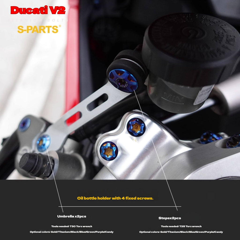 S-PARTS  Compatible with / Suitable for Ducati DUCATI V2 Full Titanium Bolt Kit