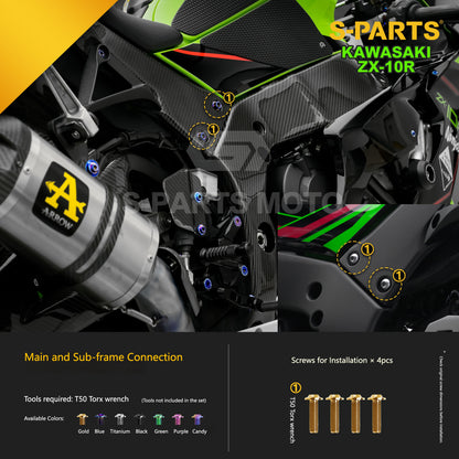 S-PARTS Grade 5 (TC4) Titanium Fasteners Kit for Kawasaki Ninja ZX-10R (2023)