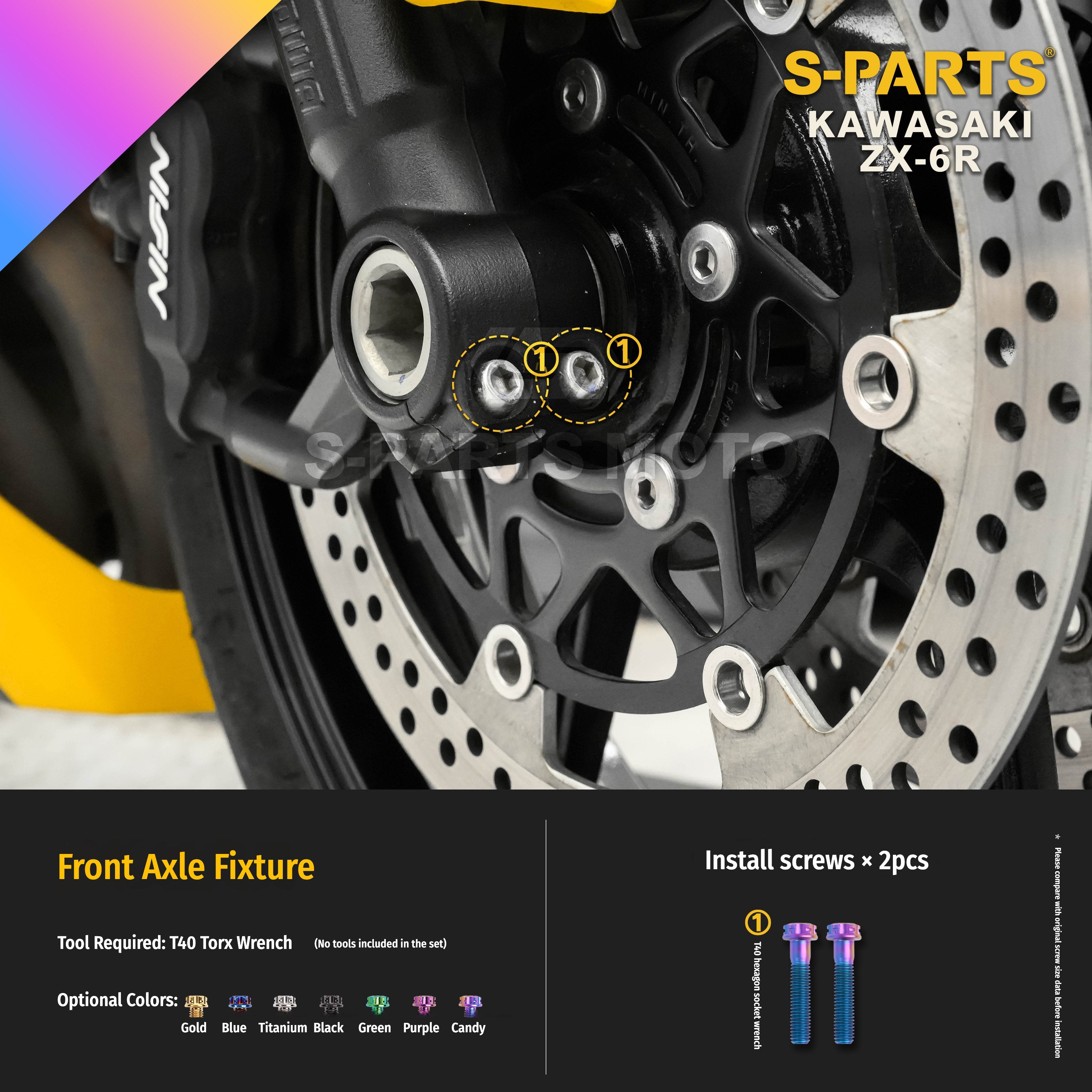 SPARTS Motorcycle Titanium Bolt Upgrade – S-Grade TC4 Bolt Kit for Kawasaki ZX-6R