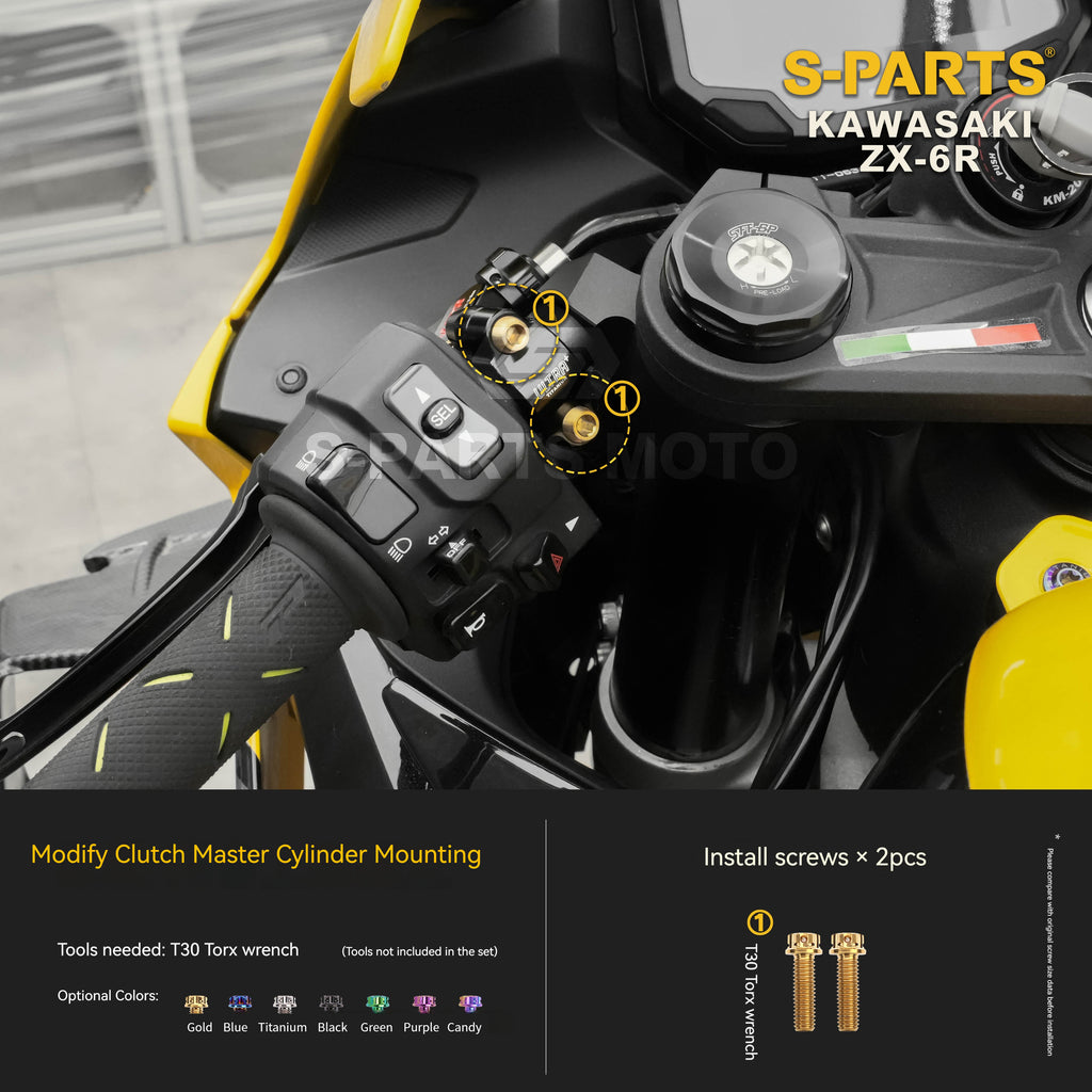 SPARTS Motorcycle Titanium Bolt Upgrade – S-Grade TC4 Bolt Kit for Kawasaki ZX-6R