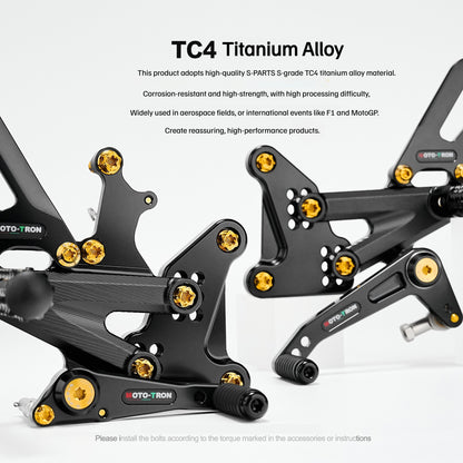 SPARTS Titanium Rearset Bolts for Kawasaki ZX-4R MOTO TRON – Motorcycle Upgrade Screws