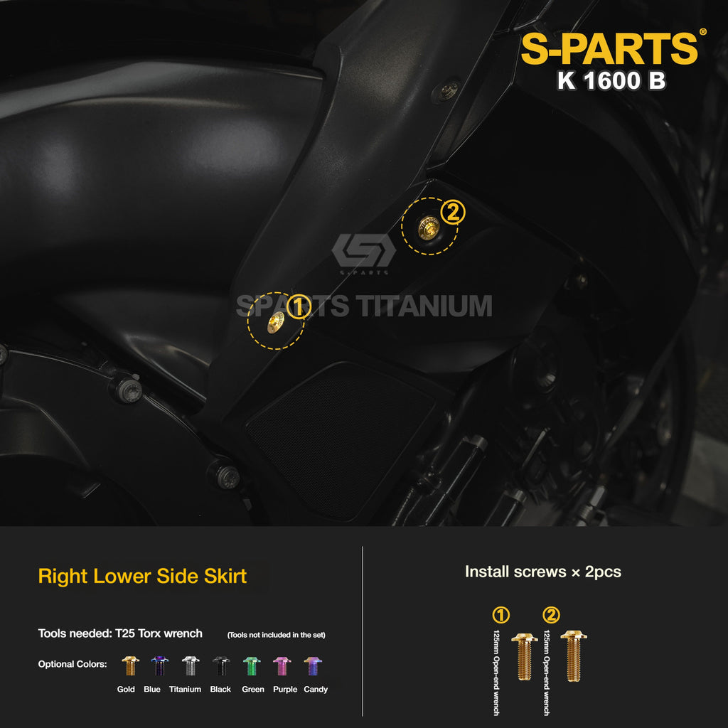 Titanium Alloy Bolts Compatible with BMW K1600B Motorcycle Upgrade Fasteners