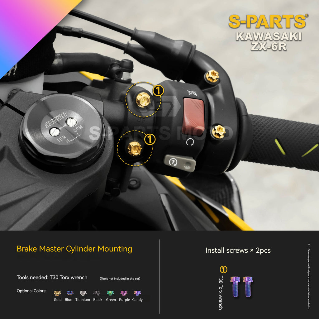 SPARTS Motorcycle Titanium Bolt Upgrade – S-Grade TC4 Bolt Kit for Kawasaki ZX-6R