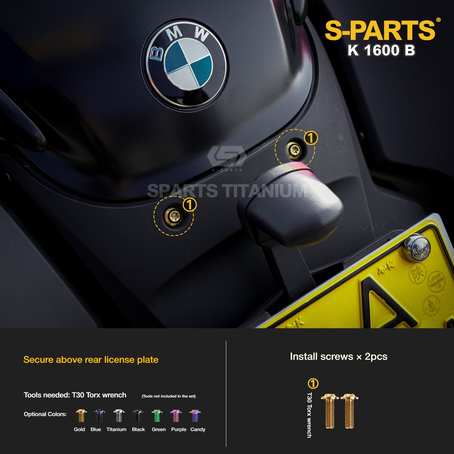 Titanium Alloy Bolts Compatible with BMW K1600B Motorcycle Upgrade Fasteners