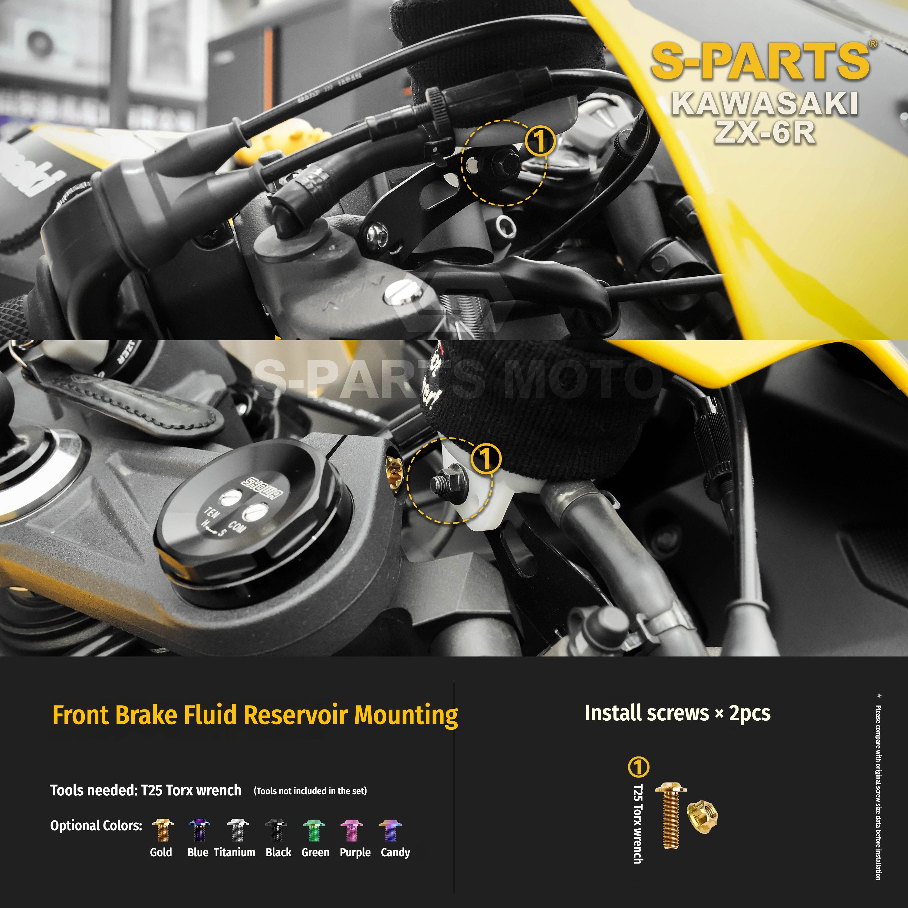 SPARTS Motorcycle Titanium Bolt Upgrade – S-Grade TC4 Bolt Kit for Kawasaki ZX-6R