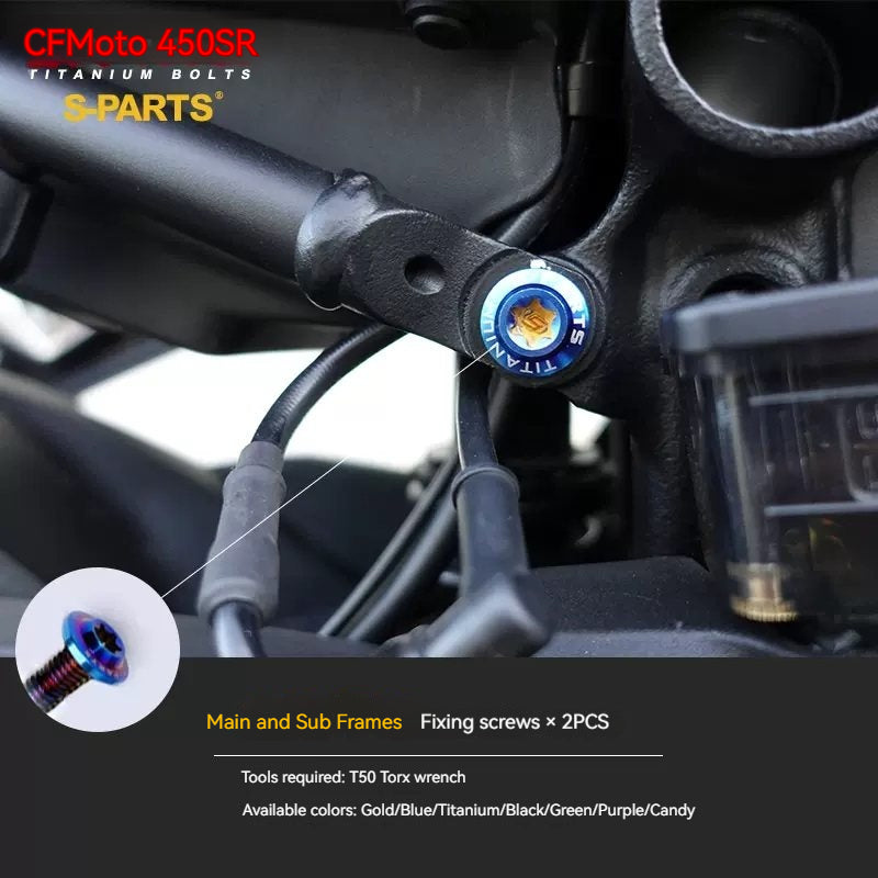 SPARTS Titanium Bolt Kit for CFMOTO 450SR – TC4 Lightweight High-Strength Motorcycle Upgrade