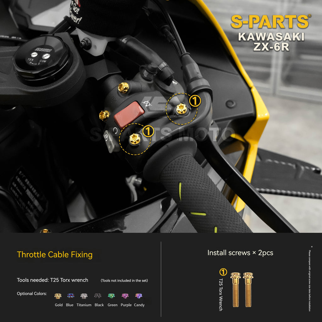 SPARTS Motorcycle Titanium Bolt Upgrade – S-Grade TC4 Bolt Kit for Kawasaki ZX-6R