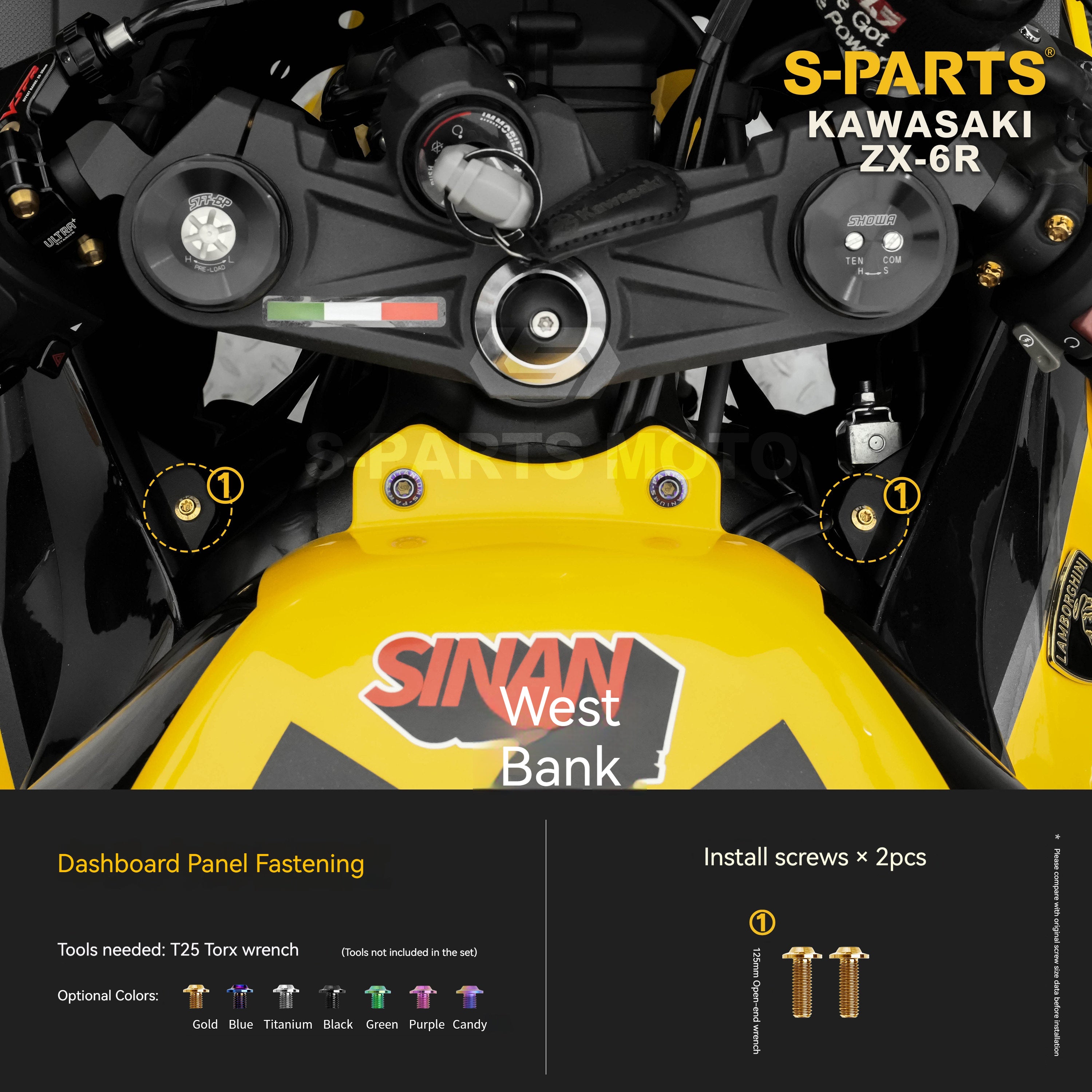 SPARTS Motorcycle Titanium Bolt Upgrade – S-Grade TC4 Bolt Kit for Kawasaki ZX-6R