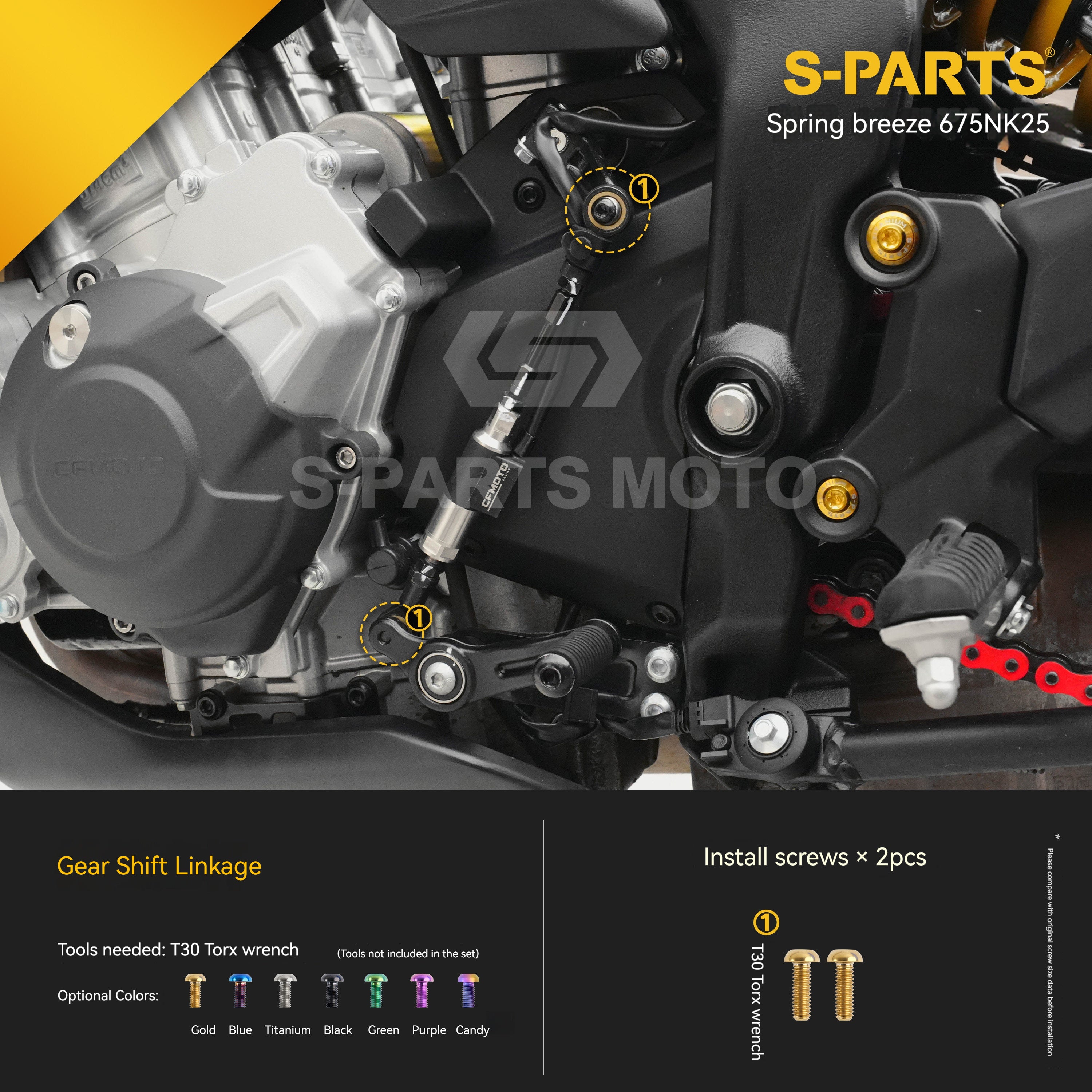 SPARTS Titanium Bolt Kit for CF Moto 675NK 2025 Motorcycle Upgrade