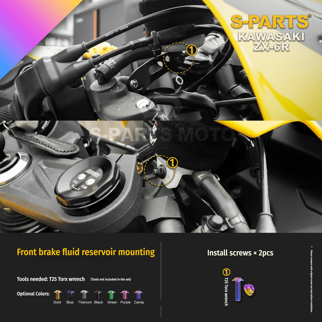 SPARTS Motorcycle Titanium Bolt Upgrade – S-Grade TC4 Bolt Kit for Kawasaki ZX-6R