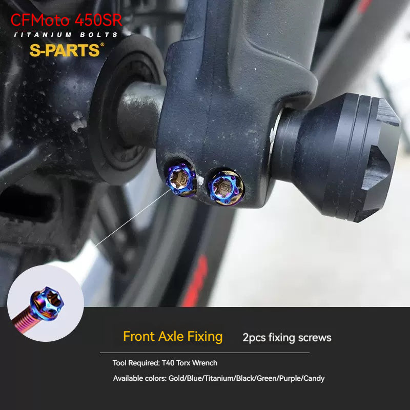 SPARTS Titanium Bolt Kit for CFMOTO 450SR – TC4 Lightweight High-Strength Motorcycle Upgrade