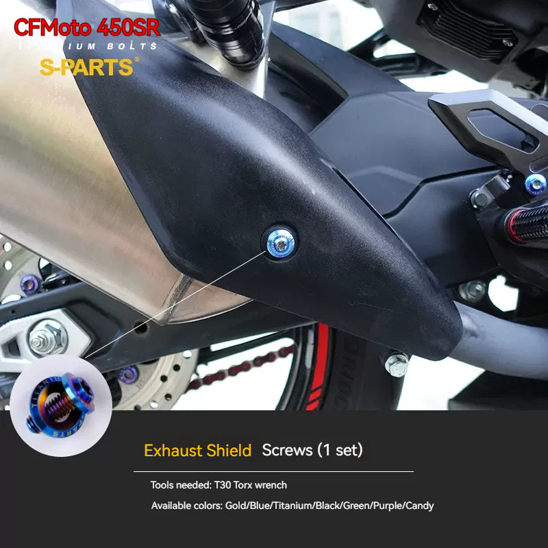 SPARTS Titanium Bolt Kit for CFMOTO 450SR – TC4 Lightweight High-Strength Motorcycle Upgrade