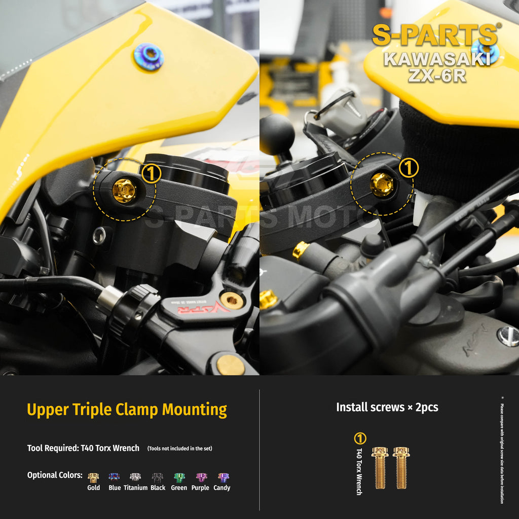 SPARTS Motorcycle Titanium Bolt Upgrade – S-Grade TC4 Bolt Kit for Kawasaki ZX-6R