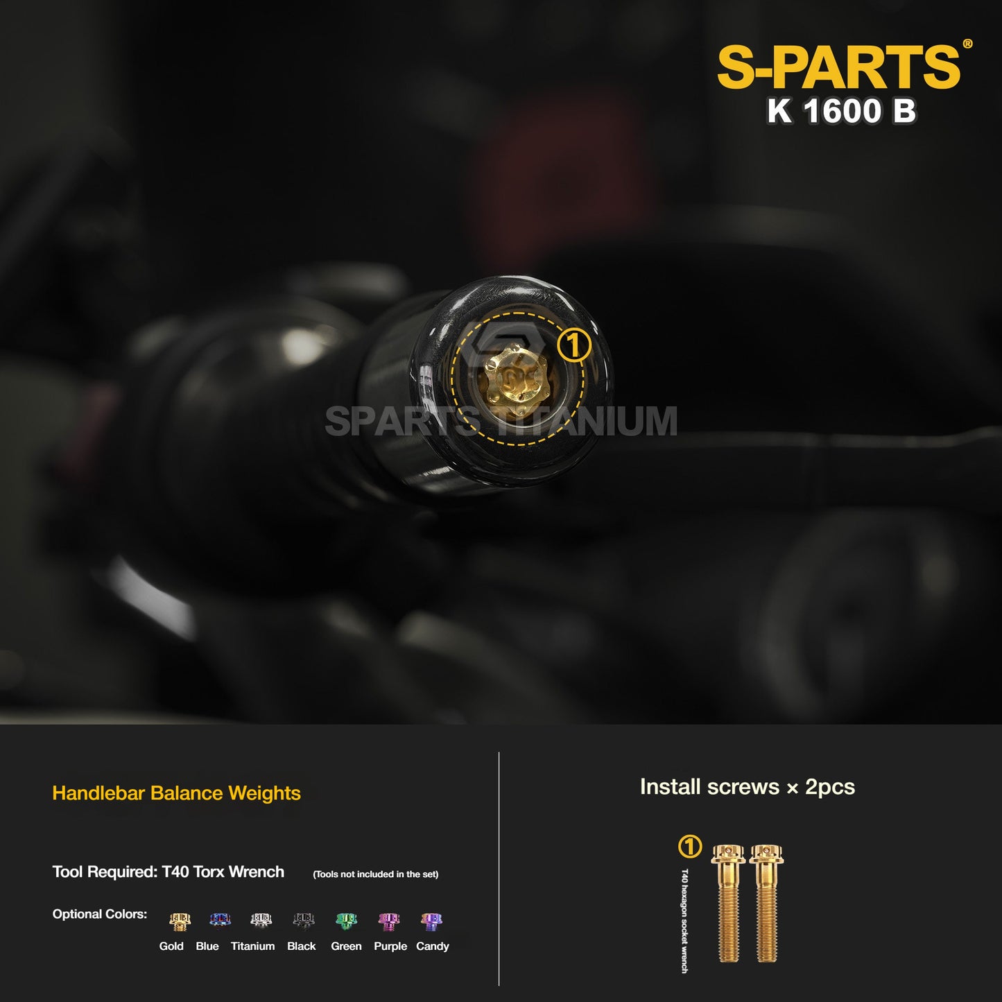 Titanium Alloy Bolts Compatible with BMW K1600B Motorcycle Upgrade Fasteners