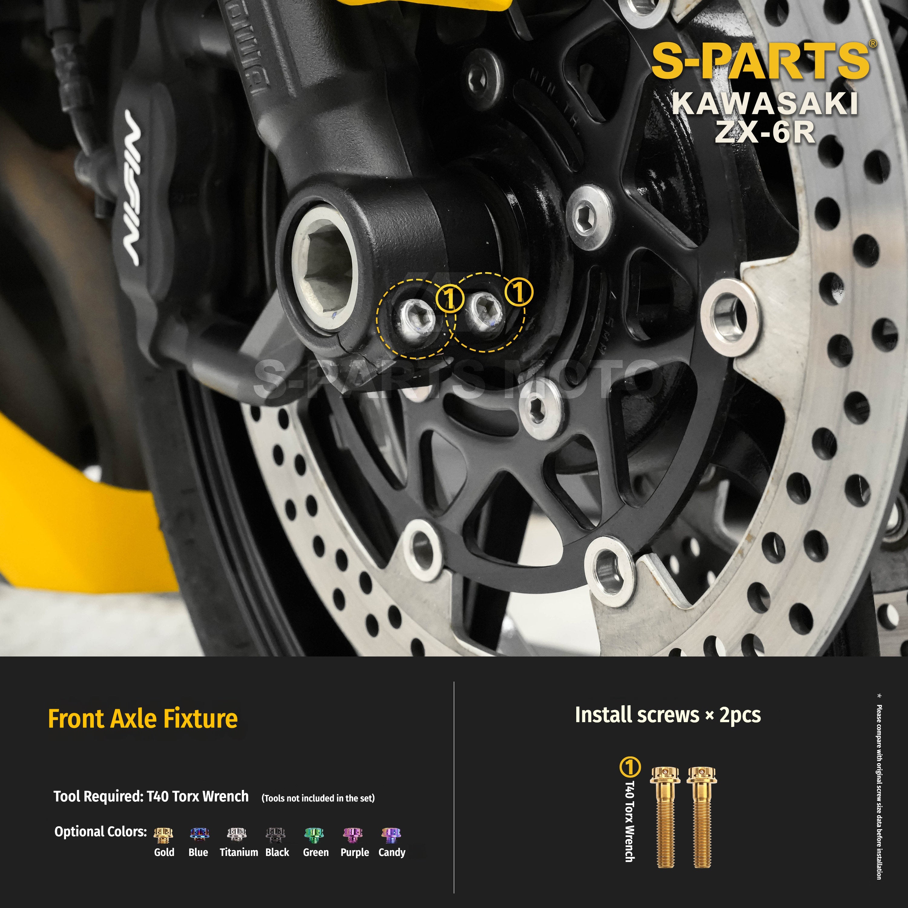 SPARTS Motorcycle Titanium Bolt Upgrade – S-Grade TC4 Bolt Kit for Kawasaki ZX-6R