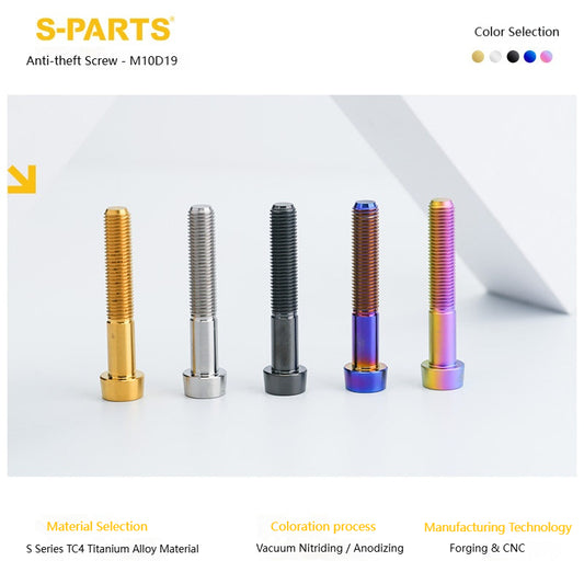 SPARTS Titanium Anti-Theft Fasteners M10×L20-80 D19 P1.25  – Brake Caliper Locking Screw for Motorcycle