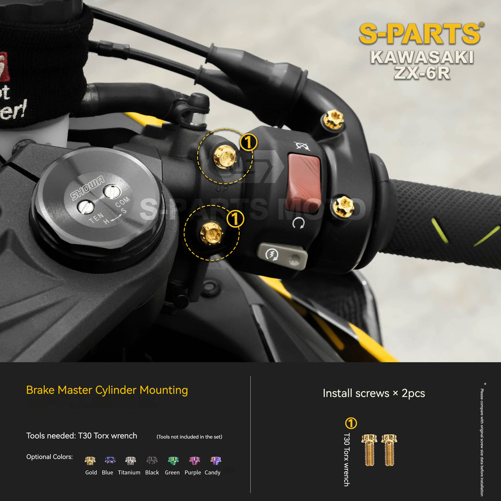 SPARTS Motorcycle Titanium Bolt Upgrade – S-Grade TC4 Bolt Kit for Kawasaki ZX-6R