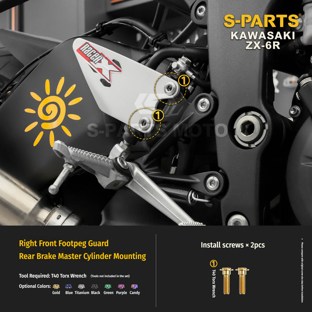 SPARTS Motorcycle Titanium Bolt Upgrade – S-Grade TC4 Bolt Kit for Kawasaki ZX-6R