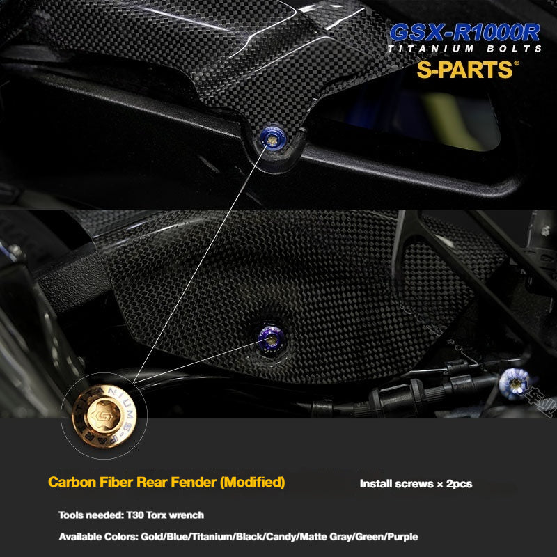 SPARTS TC4 Titanium Bolt Kit for SUZUKI GSX-R1000R – Motorcycle Titanium Bolt Upgrade