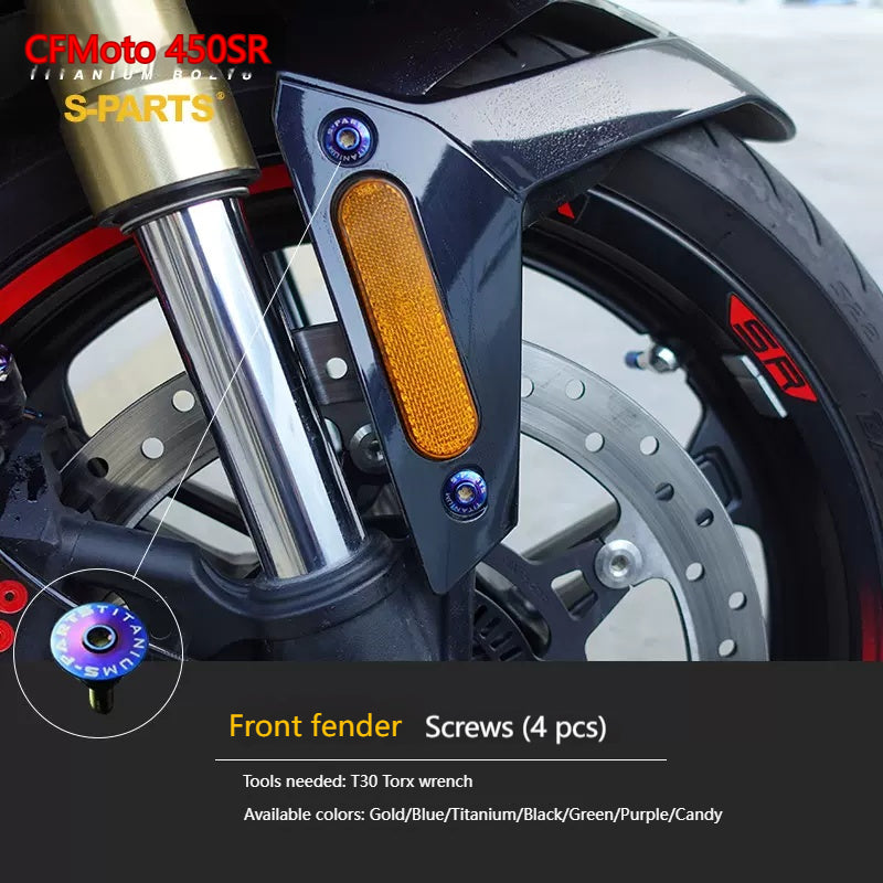 SPARTS Titanium Bolt Kit for CFMOTO 450SR – TC4 Lightweight High-Strength Motorcycle Upgrade