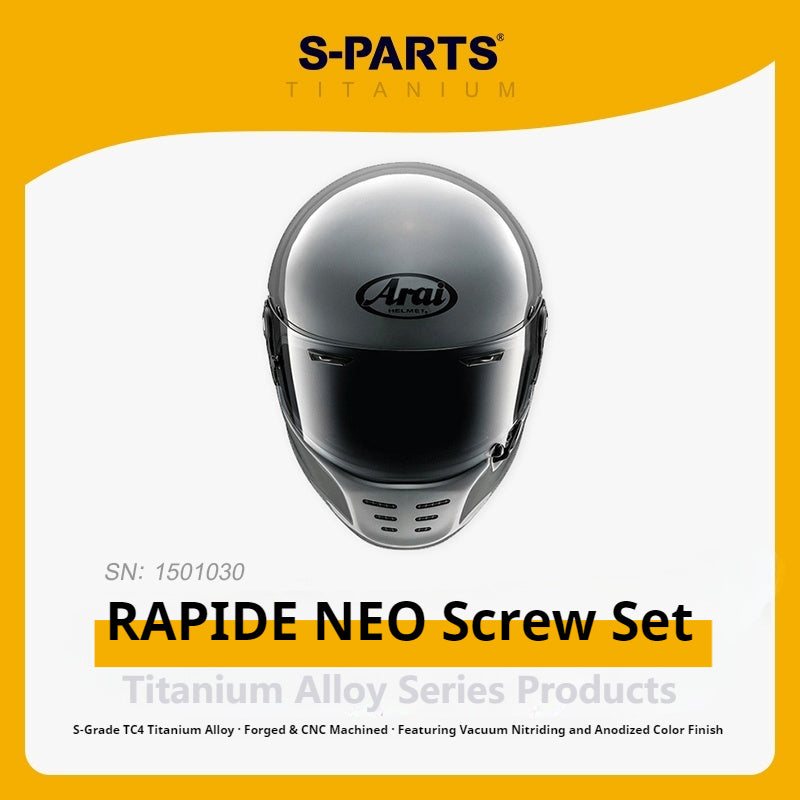 SPARTS Titanium Helmet Screws Kit for ARAI RAPIDE NEO / RX7X / AX7X – M5 & M6 Dome Head Bolts