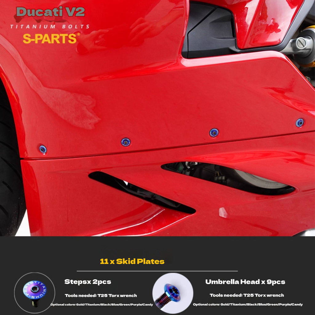 S-PARTS  Compatible with / Suitable for Ducati DUCATI V2 Full Titanium Bolt Kit