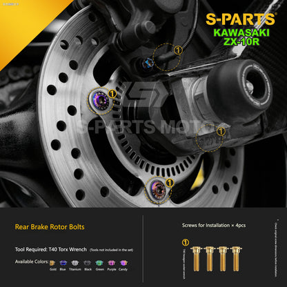 S-PARTS Grade 5 (TC4) Titanium Fasteners Kit for Kawasaki Ninja ZX-10R (2023)