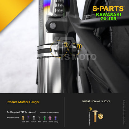 S-PARTS Grade 5 (TC4) Titanium Fasteners Kit for Kawasaki Ninja ZX-10R (2023)