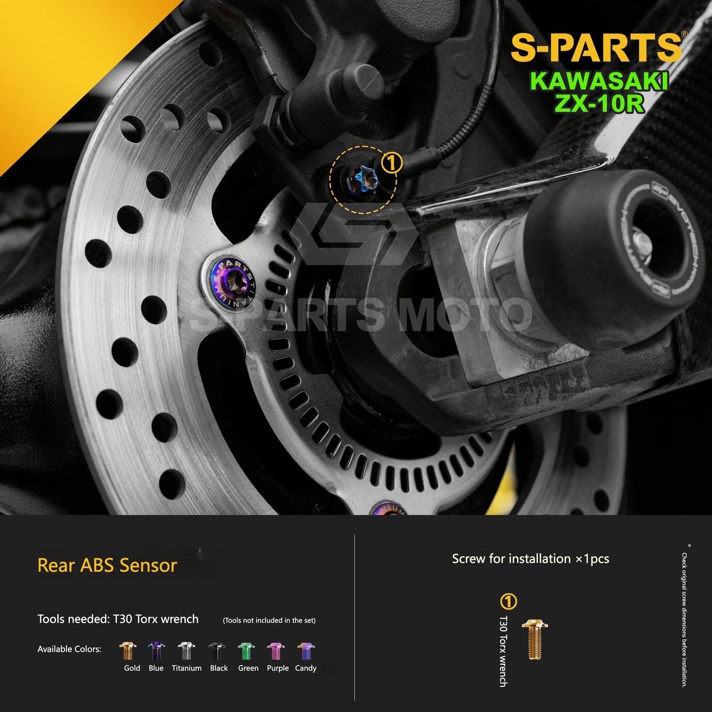 S-PARTS Grade 5 (TC4) Titanium Fasteners Kit for Kawasaki Ninja ZX-10R (2023)