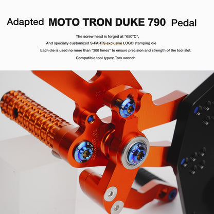 SPARTS TC4 Titanium Bolts for MOTO TRON Footpeg Riser | KTM Duke 790 Motorcycle Upgrade