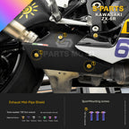 SPARTS Motorcycle Titanium Bolt Upgrade – S-Grade TC4 Bolt Kit for Kawasaki ZX-6R