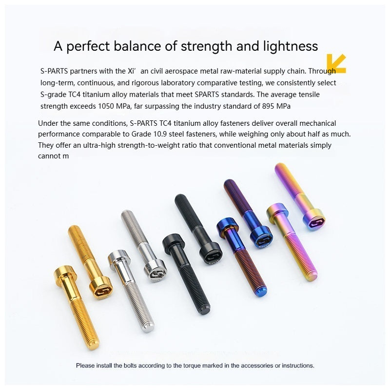 SPARTS M10 D19 P1.25 Titanium Security Bolt – Brake Caliper Locking Screw for Motorcycle