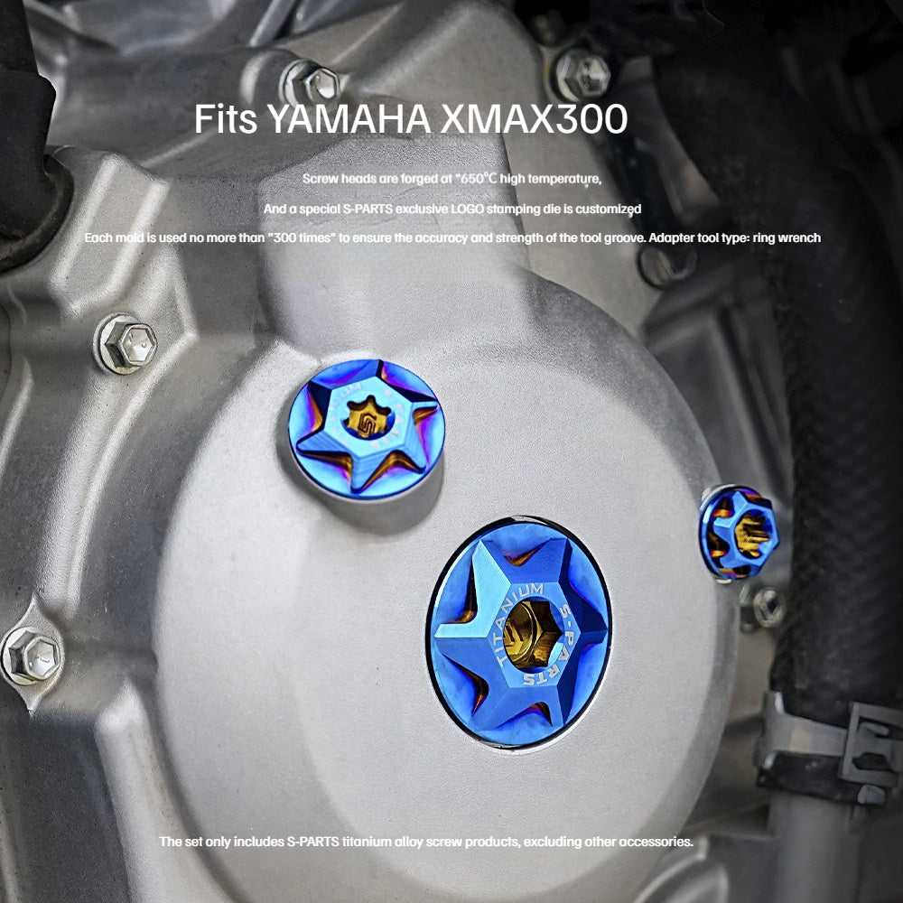 SPARTS Yamaha XMAX300 Titanium Alloy Bolts Stator Cover & Oil Cap Motorcycle Modification Kit
