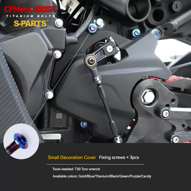SPARTS Titanium Bolt Kit for CFMOTO 450SR – TC4 Lightweight High-Strength Motorcycle Upgrade